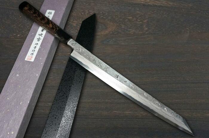 Sakai Takayuki HANAFUBUKI Ginsan Damascus